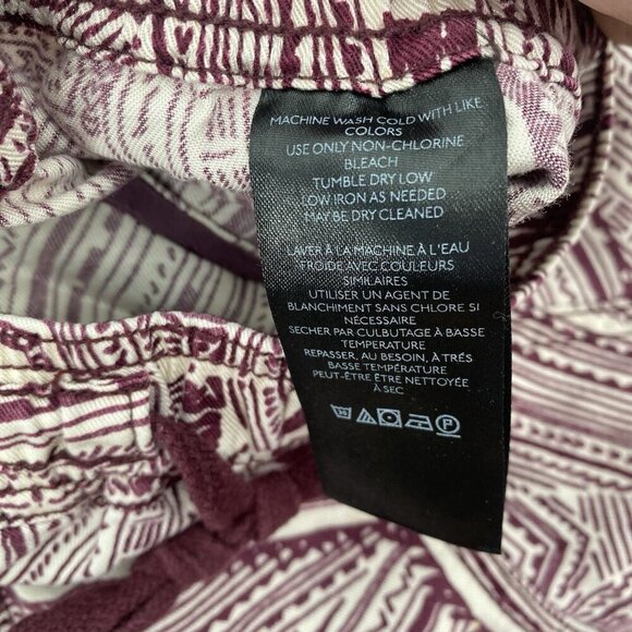 Anthropologie Size Small Printed Harem Pants Cream Aztec Tribal Oversized - Picture 9 of 15